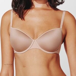 Third Love Tan Nude T Shirt Bra 44B Underwire Padded Microfiber NWT